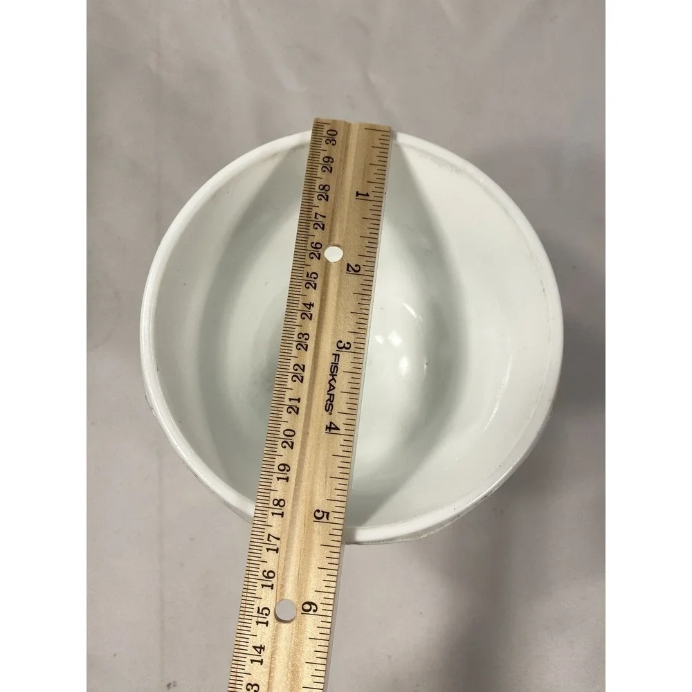 vintage milk white glass vase candy‎ bowl with grapes vines floral 6 inch tall